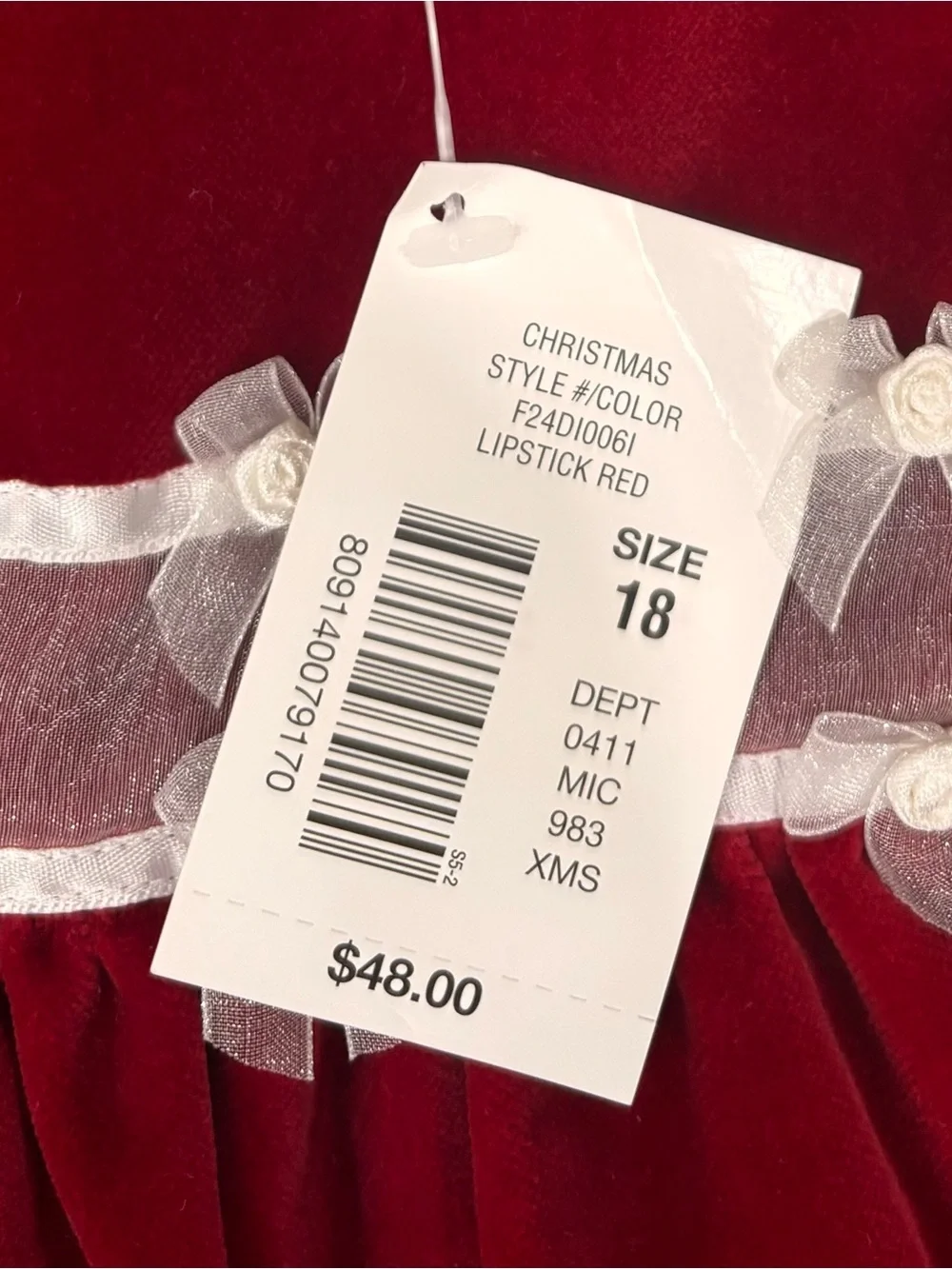 NWT Class Club Baby 18 Months Red Velvet Holiday Dress Lined Christmas